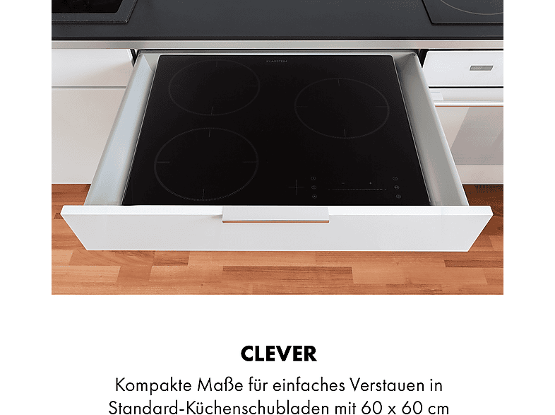 Placa de inducción - Klarstein TrinityCook, 3 zonas, 59,5 cm, Negro