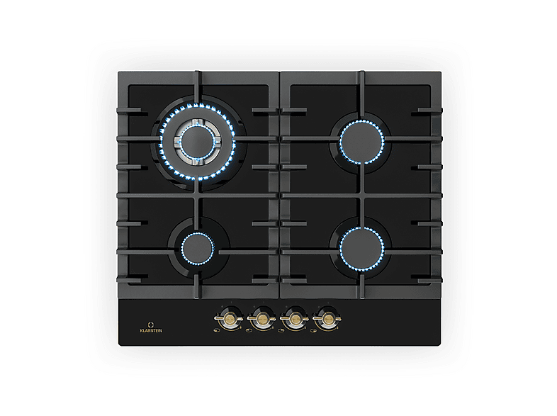 Placa de gas - Klarstein Victoria, 2 zonas, 60 cm, Negro
