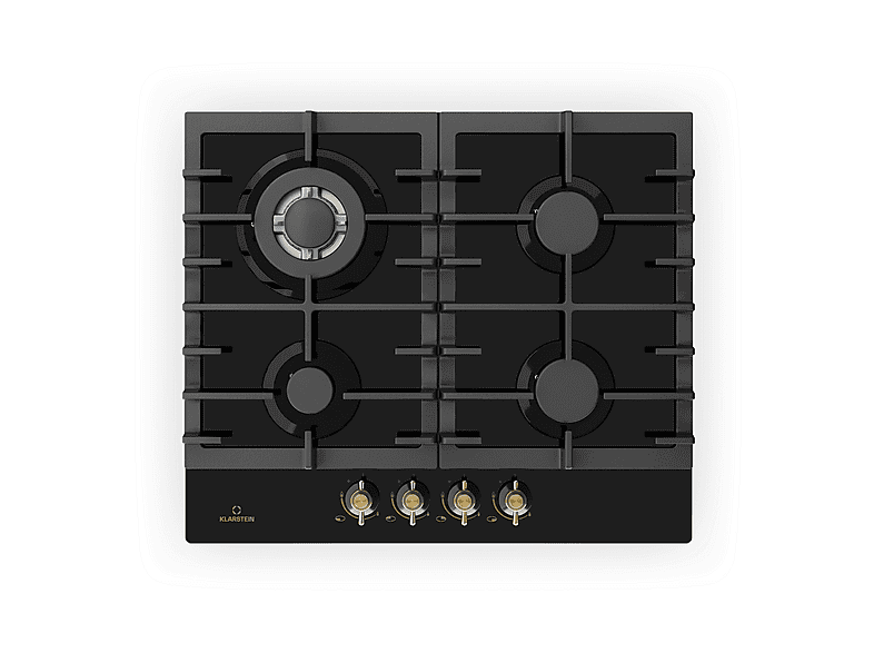 Placa de gas - Klarstein Victoria, 2 zonas, 60 cm, Negro