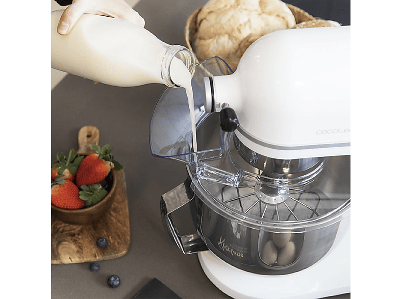 Amasadora - Cecotec Twist&Fusion 4500 Luxury White, 800 W, Blanco