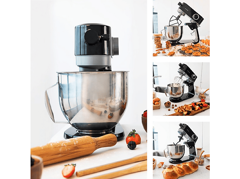 Batidora Amasadora - Cecotec Twist&Fusion 4000 Luxury, 800 W, Negro