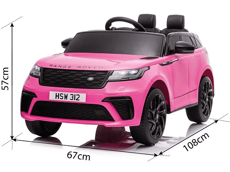 Coche Eléctrico - Ataa Cars LAND ROVER RANGE ROVER VELAR 12V Color Rosa - Coche eléctrico infantil para niños batería 12v con, 56,00 cm, 4 año(s)