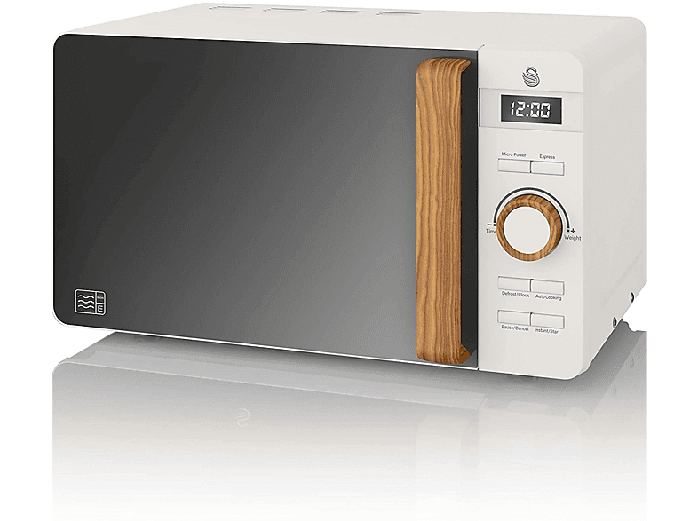 Set Desayuno - Swan STRP1060WHTNEU, Nordic Set Desayuno, Hervidor Agua 1,7L, Tostadora 2 rebanadas, Microondas 20L Digi, 2200 W, 2 ranuras, Blanco