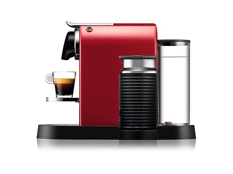 Cafetera de cápsulas - Krups Nespresso Citiz & Milk XN7615, 19 bar, 1260 W, Rojo