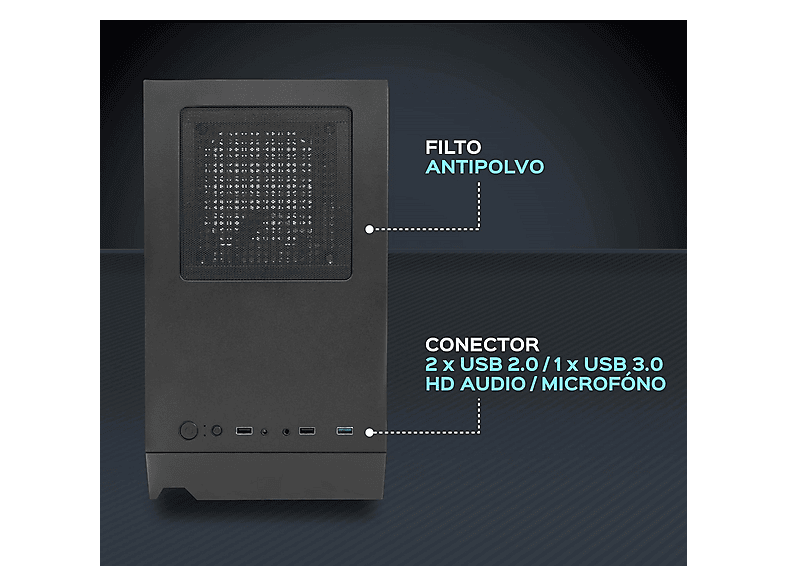 PC Gaming - Joybe Computers Gamin Pro Avanzado AMD RYZEN 5 5600G, 32 GB RAM, 1 TB SSD, Radeon™ RX Vega 7, Windows 11 Pro, Negro