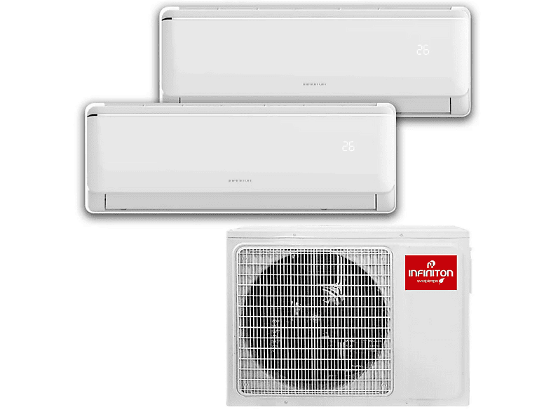 Split 2x1 - Infiniton MULTI-A323B, 12285 fg/h, Función Inverter, Blanco