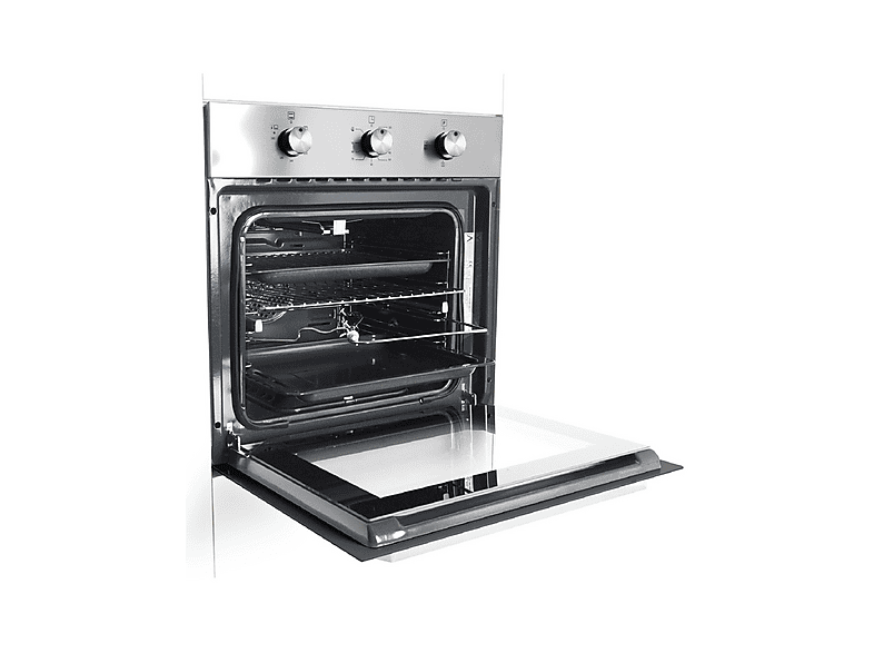 Horno - Alpha Horno de Gas NEPTUNO LUX GAS, Integrado + Libre instalación, Esmalte fácil de limpiar, 62 l, 60 cm, Negro