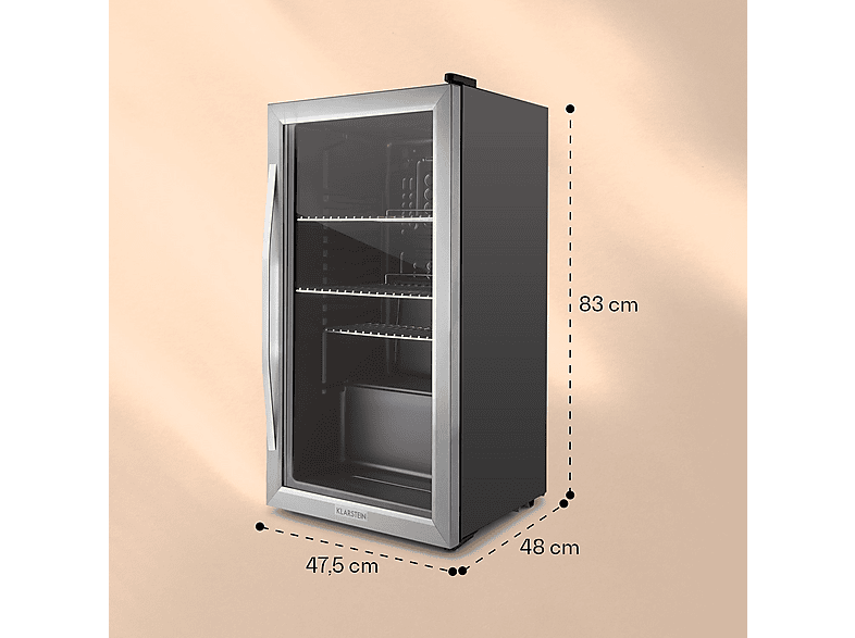 Nevera pequeña - Klarstein Beersafe XXL, Altura 830 mm, Acero Inoxidable