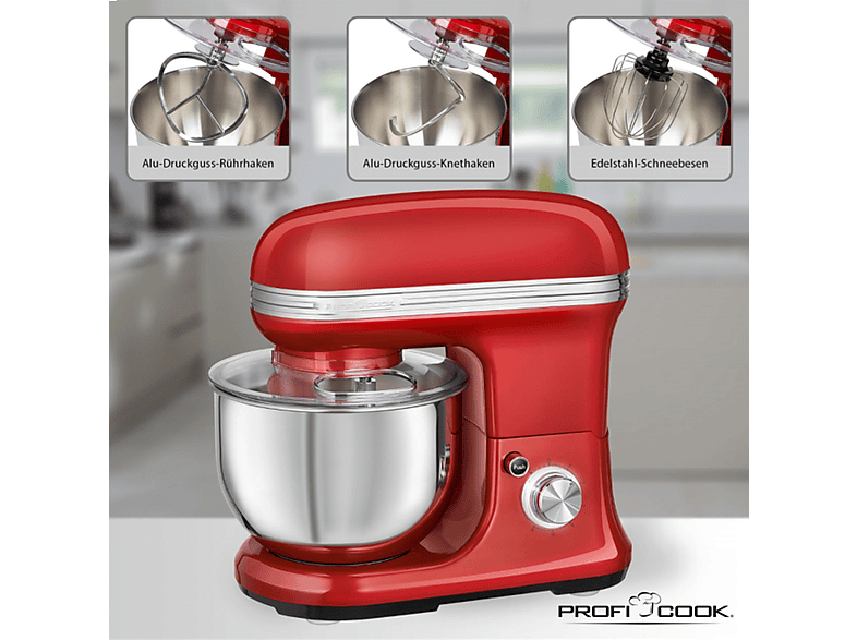 Amasadora - Proficook 501197, 1200 W, 5 l, Inox