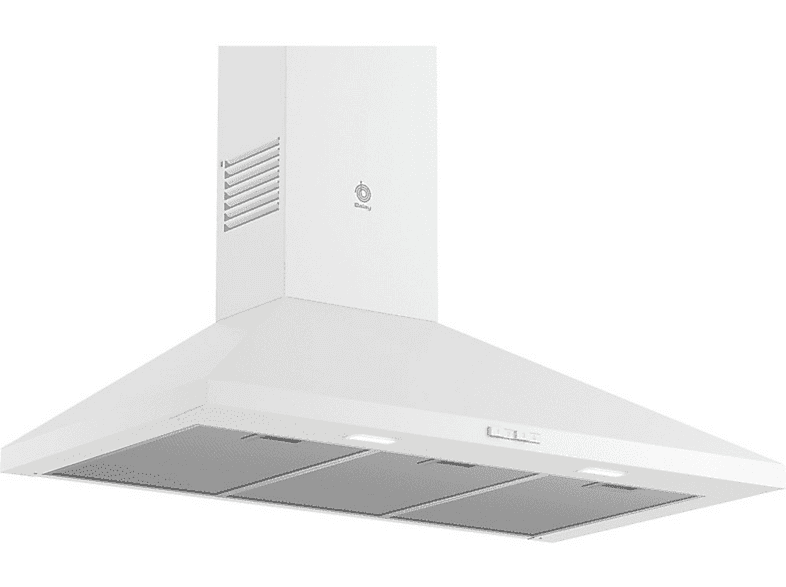 Campana decorativa - Balay 3BC696MB, 3 velocidades, 600 m³/h, 900 mm, Blanco