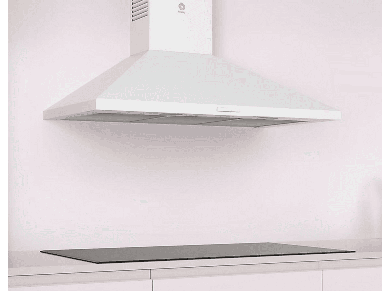 Campana decorativa - Balay 3BC696MB, 3 velocidades, 600 m³/h, 900 mm, Blanco
