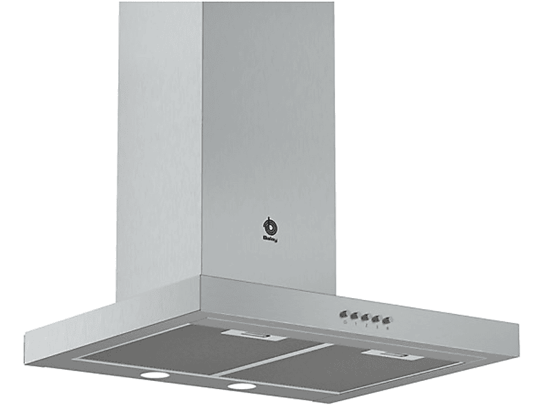 Campana decorativa - Balay 3BC065MX, 3 velocidades, 525 m³/h, 600 mm, Inox