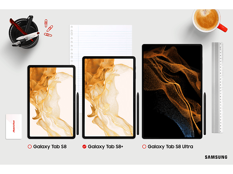 Tablet - Samsung TAB S8 PLUS 12.4P/8+128GB/5G/GRAY, Gris Oscuro, 12,4 " WQXGA+, 8 GB RAM, Qualcomm® Snapdragon™ 898, Tablet Android