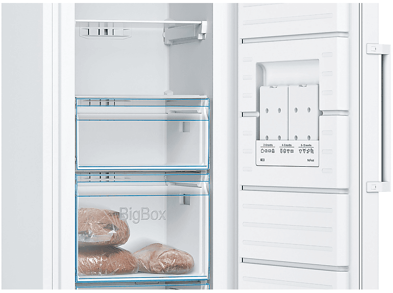 Congelador vertical - Bosch GSN33VWEP, 225 l, 176 cm, Blanco