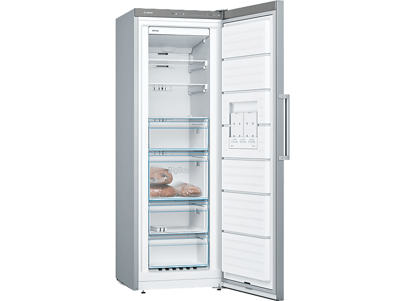 Congelador vertical - Bosch GSN33VLEP, 225 l, 176 cm, Inox