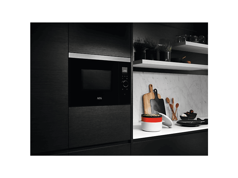 Microondas integrable - AEG MBE2657DEM, 900 W, 5 potencia, 26 l, Negro