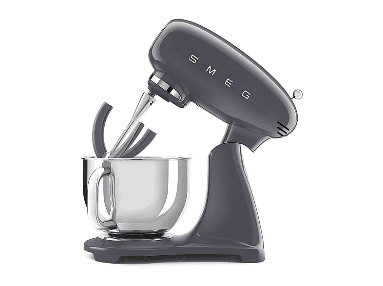 Robot amasador - Smeg SMF03GREU GRIS, 800 W, 4,8 l