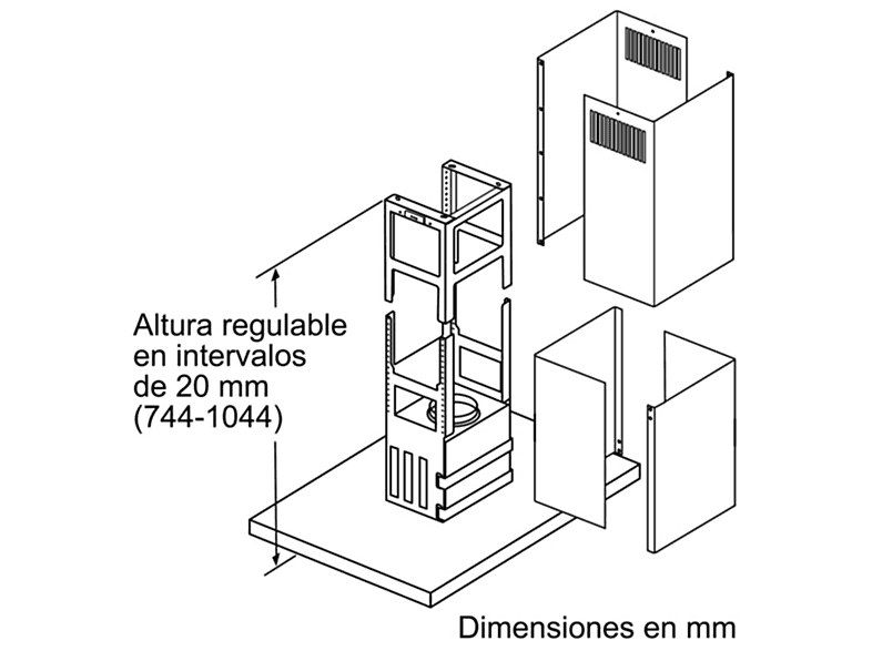 Campana decorativa - Balay 3BI997GX, 4 velocidades, 754 m³/h, 900 mm, Inox