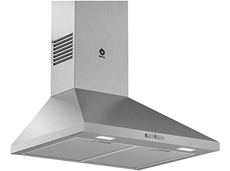 Campana decorativa - Balay 3BC666MX, 3 velocidades, 570 m³/h, 600 mm, Inox