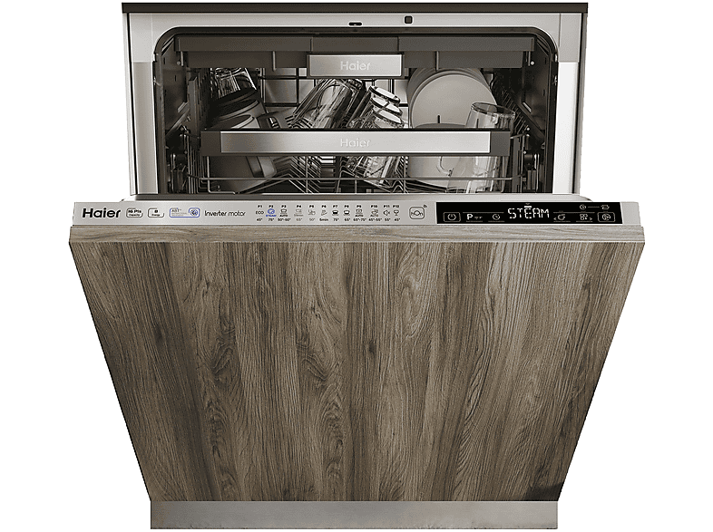 Lavavajillas integrable 60 cm - Haier XIB 6B2S3FS, 16 servicios, 12 programas, 598 mm, Inox