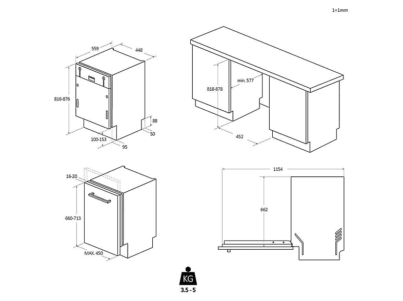 Lavavajillas libre instalación 45 cm - Candy CDIH 2T1047, 10 servicios, 8 programas, 44,8 cm