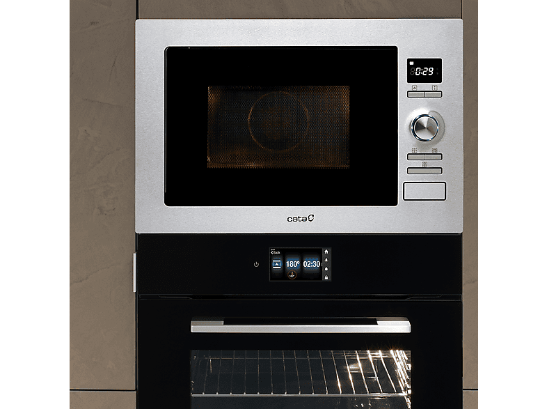 Microondas integrable - Cata 07510300 MC25D, 1000 W, 5 potencia, 25 l, Inox