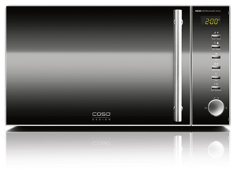Microondas con grill - Caso 3323 MG20, 800 W, 5 potencia, 20 l, Inox