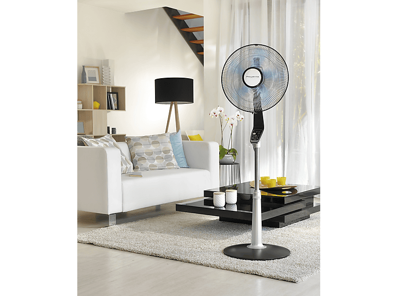 Ventilador de pie - Rowenta VU5640 TURBO SILENCE EXTREME (VENT. DE PIE), 70 W, 4 velocidades, Blanco / Negro