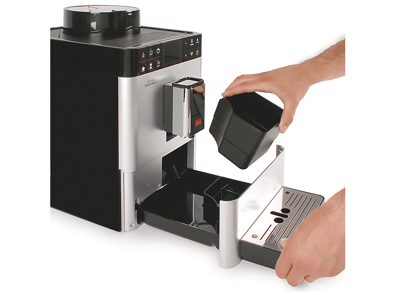 Cafetera express - Melitta F53/1-101, 15 bar, 1450 W, 1 l, 2 tazas, Plata