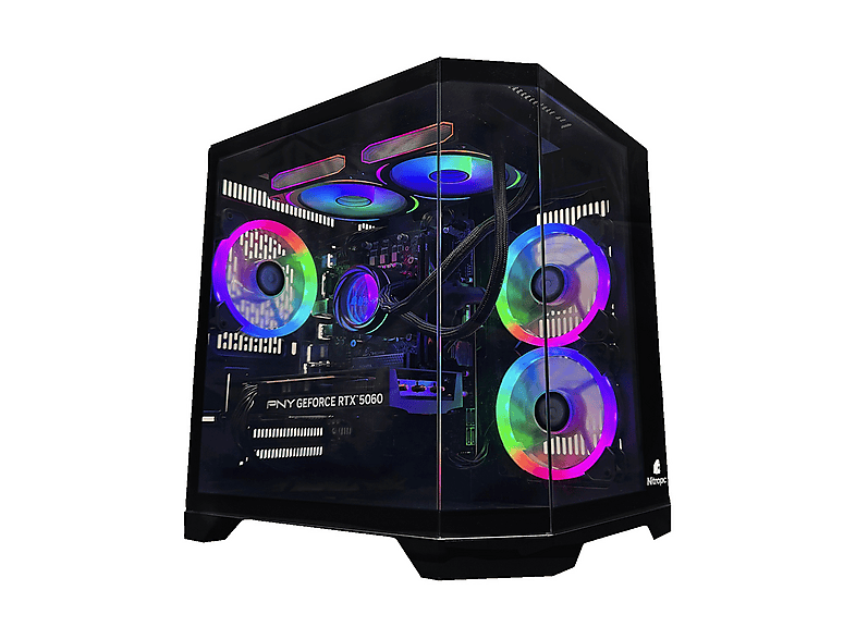 PC Gaming - Nitropc Avanzado, AMD Ryzen 5 5600X (6 núcleos, 12 hilos | 3,60 GHz hasta 4,60 GHz), 16 GB RAM, 1 TB SSD, GeForce RTX™ 3050, Negro