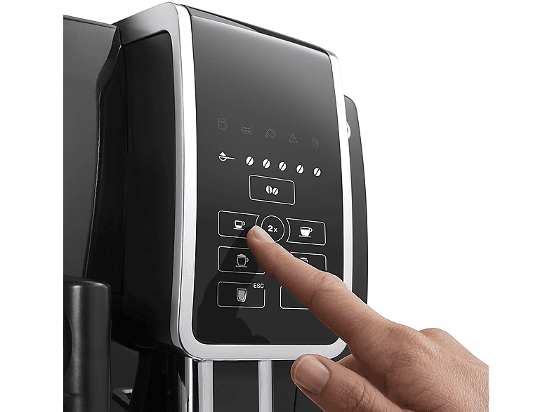 Cafetera superautomática - Delonghi ECAM350.50.B-DINAMICA CAPUCCINO, 15 bar, 1450 W, 0,6 ml, 2 tazas, Negro