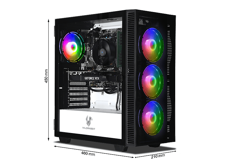 PC Gaming - Ankermann-PC Business V3, AMD Ryzen 5 5500, 16 GB RAM, 1 TB SSD, GeForce RTX™ 3050, Windows 11 Pro, negro