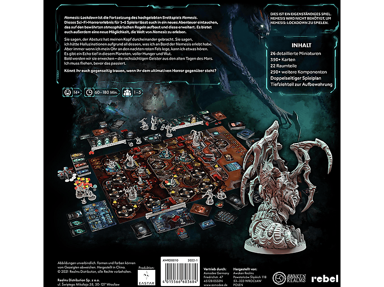 Juego de mesa - Awaken Realms Nemesis Lockdown, edad recomendada: 14 año(s), max 5 jugadores