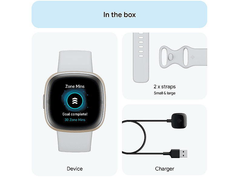 Smartwatch - Fitbit SENSE 2 AZUL ORO, 4.05 cm, Aluminio