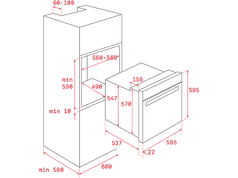 Horno multifunción - Teka 111010010 HRB 6300 AT, Integrable, Hidrolítica, 70 l, 53,7 cm, Negro