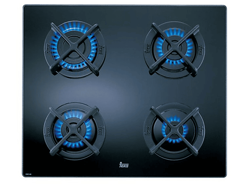 Placa de gas - Teka CGC 4G AI AL, 4 zonas, Gas natural, 60 cm, Negro