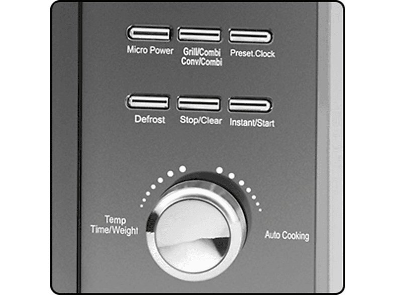 Microondas - Proficook 501176, 2300 W, 5 potencia, 23 l, Inox