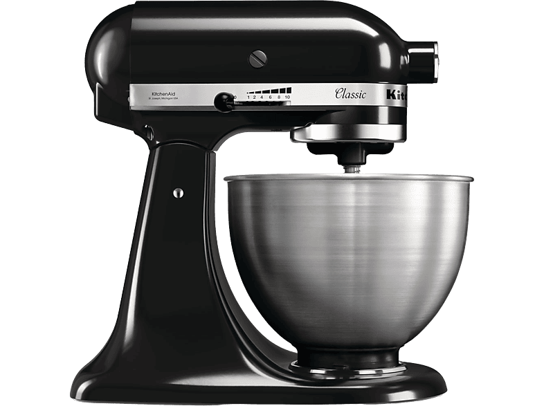 Robot amasador - KitchenAid 5K45SSEOB NEGRO CLASSIC, 275 W, 4,3 l