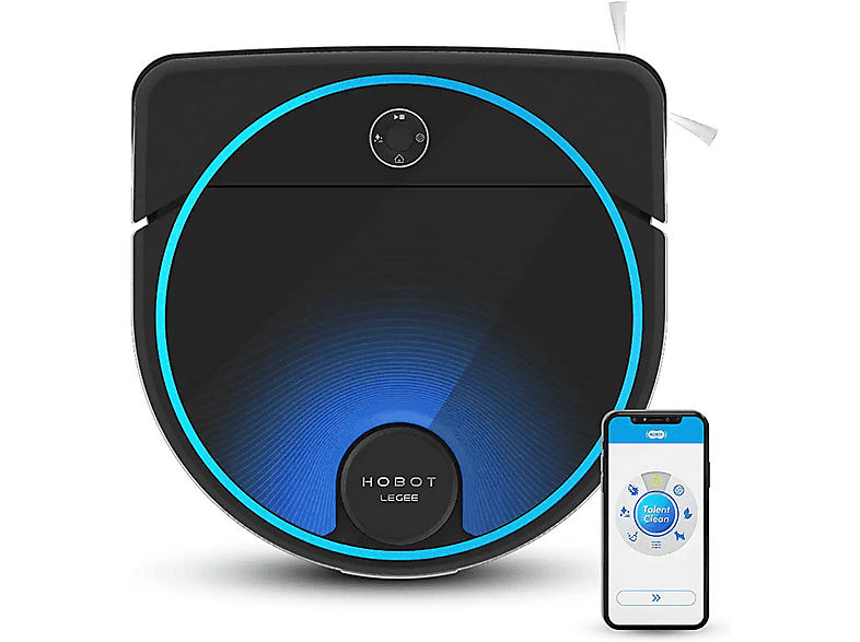 Robot friegasuelos - Hobot LEGEE-7, 19,95 W, Depósito 1 l, Autonomía 80 h, Negro