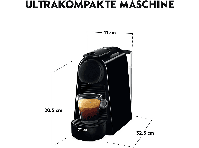 Cafetera de cápsulas - Delonghi 0132191766, 19 bar, 240 ml, 1150 W, Negro