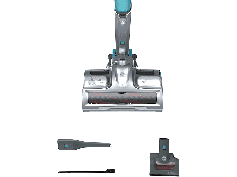 Aspirador escoba - Hoover H-Free 500 Hydro Plus HF522YSP 011, 80 V, Potencia de succión 75 W, Depósito 0,45 l, Autonomía 45 min, Gris
