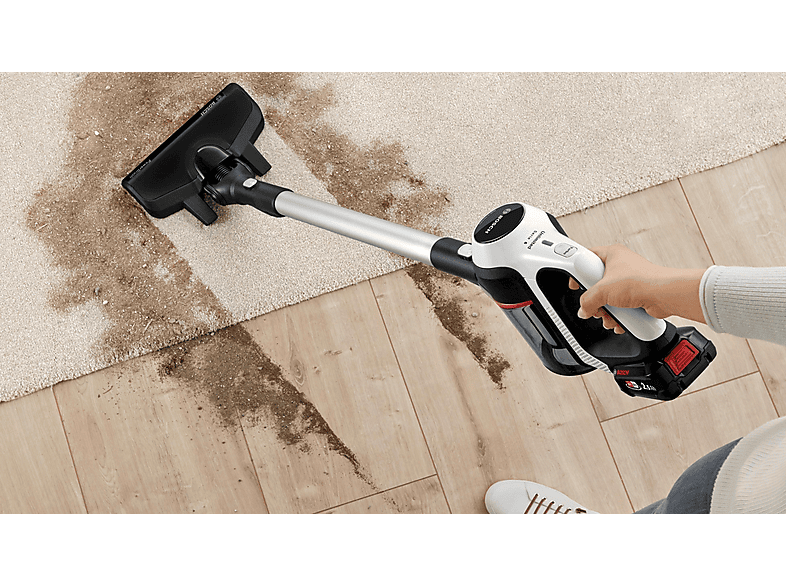 Aspirador de mano - Bosch BCS61113, 6 W, Depósito 0,3 l, Autonomía 30 min, Blanco