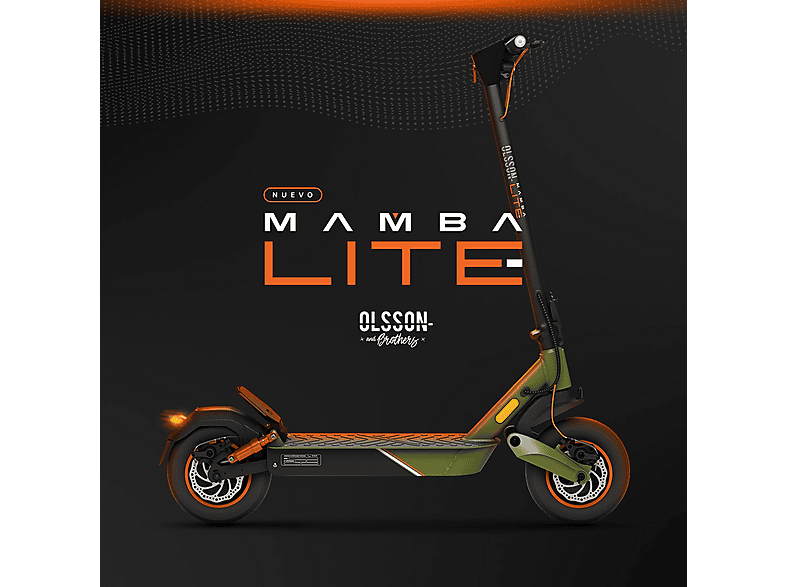 Patinete eléctrico - Olsson MAMBA LITE homologado DGT 35km autonomía, Pot. máx. 850 W, Carga máx. 120 kg, hasta 35 km autonomía, 10000 mAh