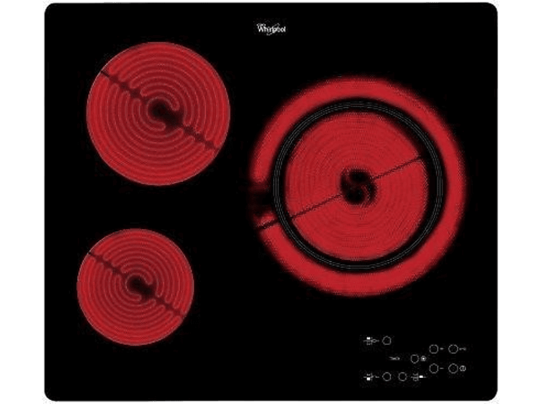 Encimera vitrocerámica - Whirlpool AKT 807 BF, 3 zonas, 580 mm, Negro