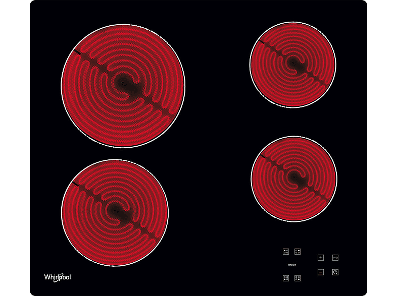 Encimera vitrocerámica - Whirlpool AKT 8090 /NE, 4 zonas, 580 mm, Negro