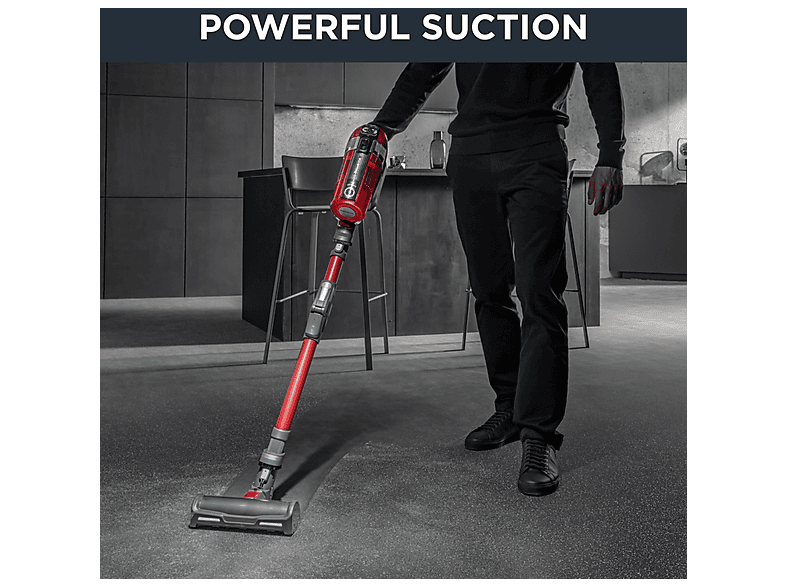 Aspirador escoba - Rowenta RH9829 X-FORCE 11.50 ANIMAL CARE, 320 W, Potencia de succión 130 AirWatt, Depósito 0,9 l, Autonomía 45 min, Rojo