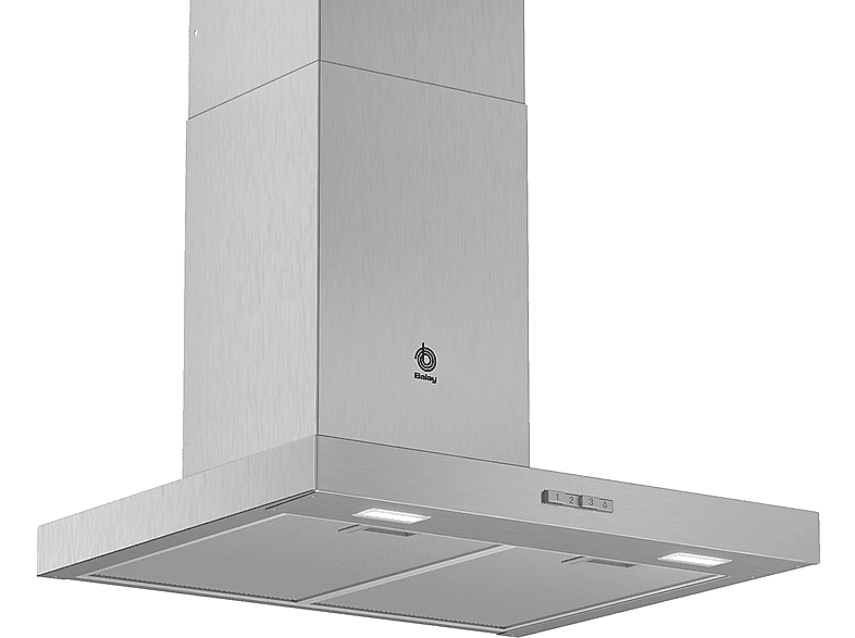 Campana decorativa - Balay 3BC066MX, 3 velocidades, 590 m³/h, 600 mm, Inox