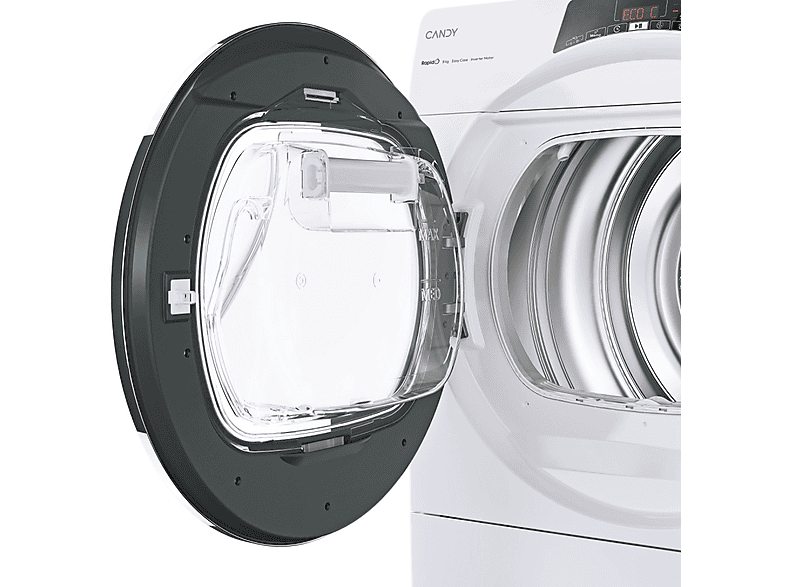 Secadora bomba de calor - Candy ROE H8A3TCEX-S, Bomba de calor, 8 kg, 14 programas, Blanco