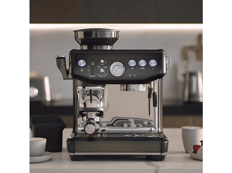 Cafetera express - Sage SES876BST4EEU1 BARISTA EXPRESS IMPRES ACERO INOX N, 15 bar, 1850 W, 480 ml, 2 tazas, Acero inoxidable negro
