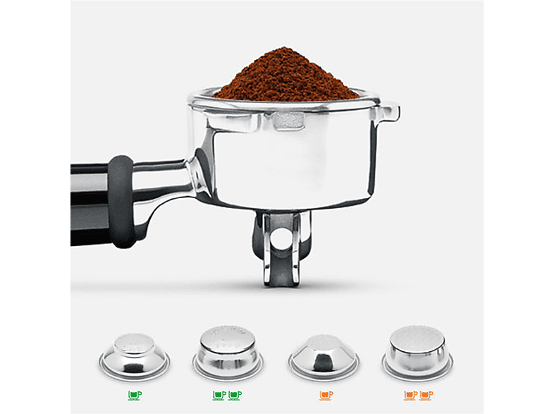 Cafetera express - Sage SES876BST4EEU1 BARISTA EXPRESS IMPRES ACERO INOX N, 15 bar, 1850 W, 480 ml, 2 tazas, Acero inoxidable negro